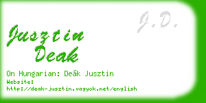 jusztin deak business card
