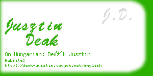 jusztin deak business card